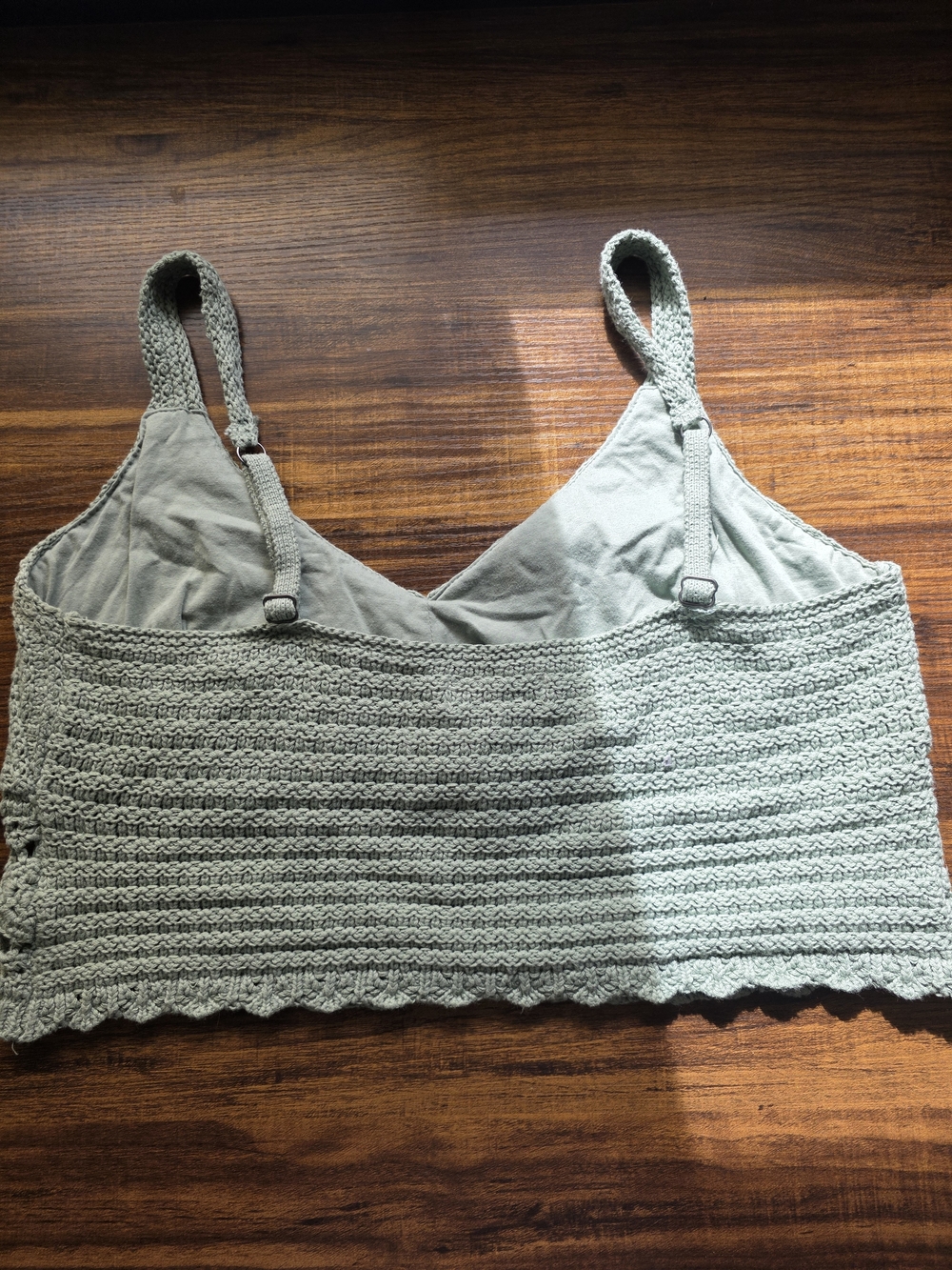 Hollister Sage Green Crochet Bralette Top - Picture 6 of 10